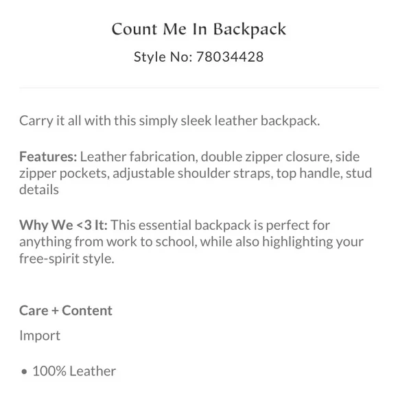 Free People Count Me In Backpack - Picture 7 of 17